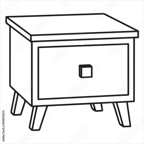 vector illustration of a bedside table