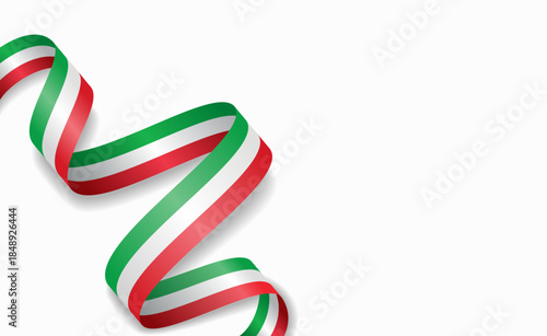 Italian flag stylized wavy ribbon, symbolizing national pride, celebration, or cultural identity. Vector illustration.