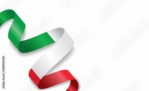 Italian flag stylized wavy ribbon, symbolizing national pride, celebration, or cultural identity. Vector illustration.