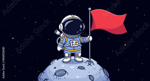 Space Exploration Cartoon Scene