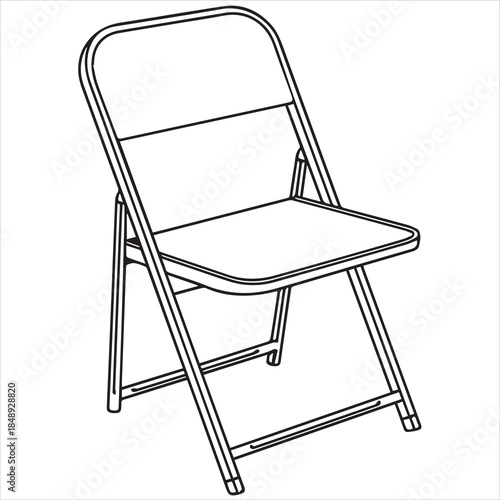 folding chair line drawing art