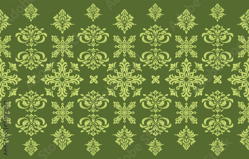 Damask pattern Colorful background. Luxurious classic ornament in baroque style. Golden ornament design for wallpaper, textiles and luxury	
