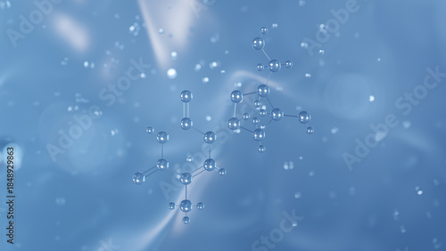 Fototapeta Naklejka Na Ścianę i Meble -  thymidine molecular structure, 3d model molecule, dna precursor structural chemical formula view from a microscope