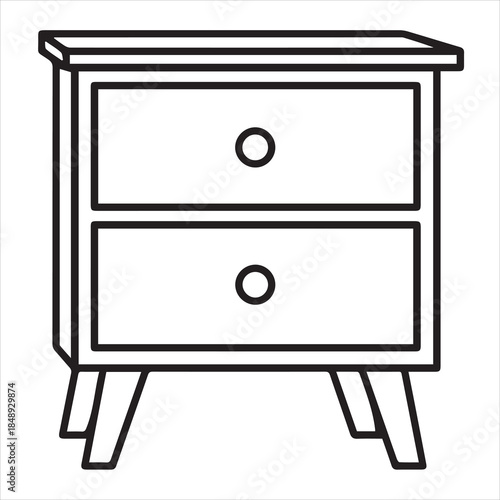 nightstand line art coloring page