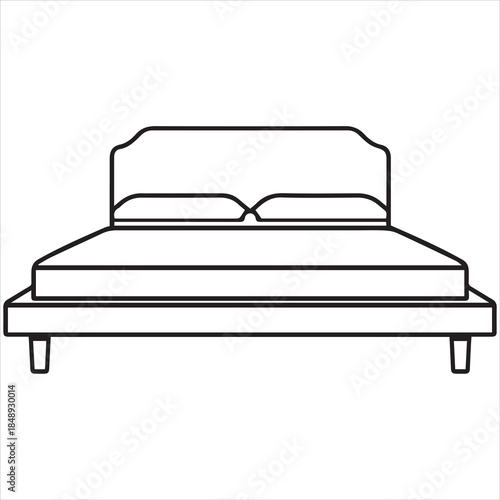 platform bed line art design