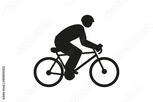 Cyclist on bike,icon vector