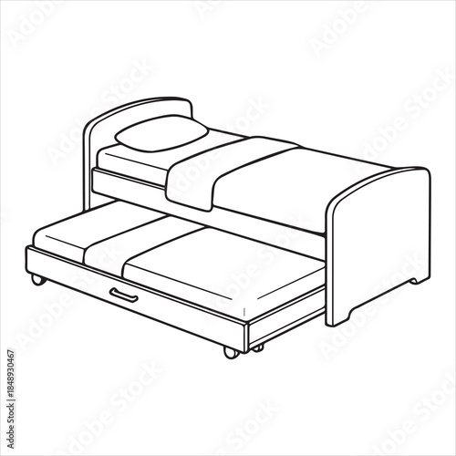 illustration of a trundle bed