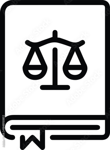 Law Book with Justice Scales Icon.