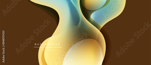 Abstract fluid shapes blend, creating dynamic warm color gradients. Background text reads background design. Smooth curves suggest movement, depth.