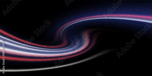 Blue and red high-speed background. Movement light trails effect on black abstract background. Wide technology banner with glowing blue and red light motion effect. Vector illustration