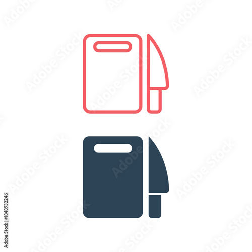 Cutting board icons set logo template design illustration