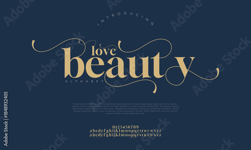 Elegant luxury abstract digital technology logo font alphabet. Minimal modern urban fonts for logo, brand etc. Typography typeface uppercase lowercase and number. vector illustration