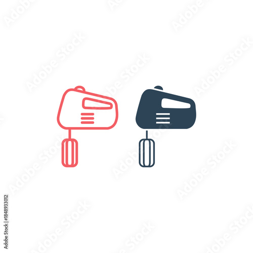 Kitchen mixer icons set logo template design illustration