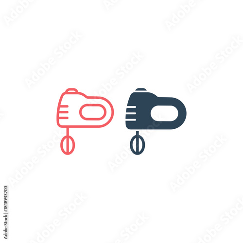 Kitchen mixer icons set logo template design illustration