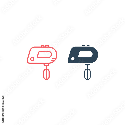 Kitchen mixer icons set logo template design illustration