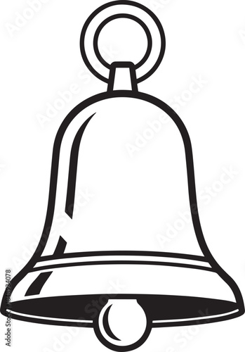 Single Notification Bell Icon – Alert Symbol in Black and White
