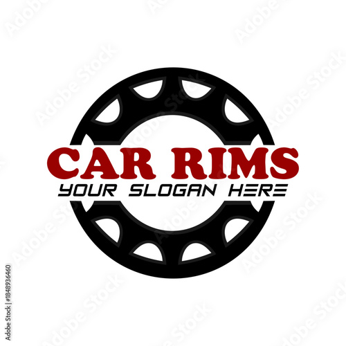 car rim vector design template with white background