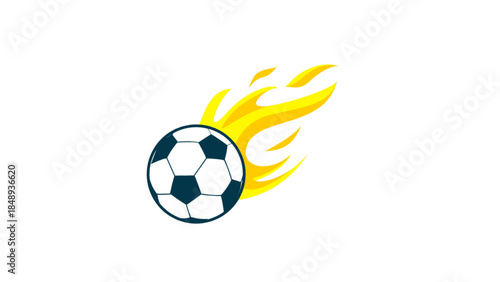 Vector illustration soccer ball with fire