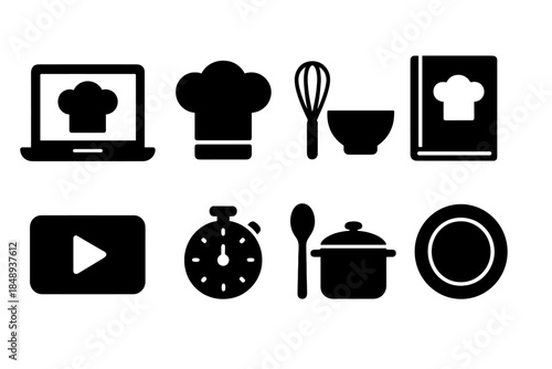 Music and audio solid icon set. Instruments, speakers, headphones solid collection