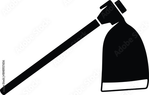 Vector hoe tool silhouette for gardening and agriculture work illustration