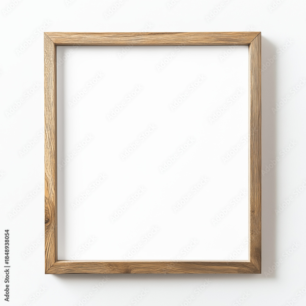 Fototapeta premium Wooden mock up poster frame on the white background