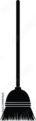 Vector silhouette of a cleaning broom illustration