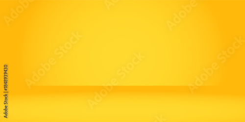 Art yellow background abstract with Gradient in empty room studio, Yellow empty room studio gradient used for background, yellow background studio abstract