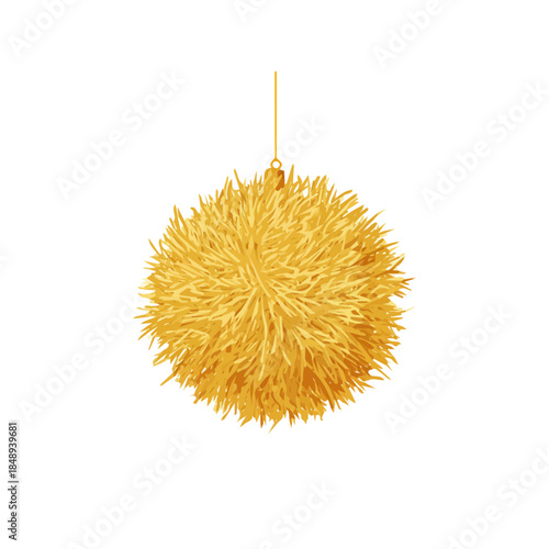Simple_flat_2D_icon_gold_tinsel_decoration_isolated_Vector, eps, flat design, animation design, simple flat 2D icon, minimalist design, clipart, illustration. 