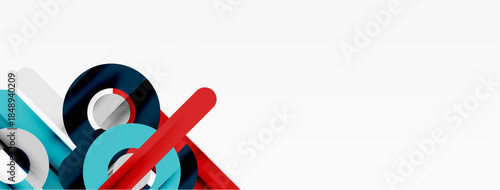 Abstract shapes, vibrant colors, dynamic composition. Modern design elements create visual interest, clean aesthetic.