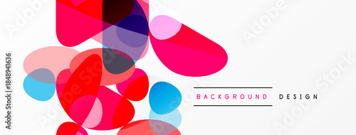 Abstract colorful shapes overlap, creating dynamic visual texture. Modern design element for backgrounds, presentations.