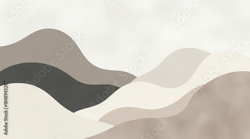 優しいニュアンスカラーで描かれた抽象的な山並み風背景テクスチャ