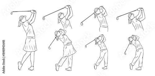 Golf Swing Sequence A Step-by-Step Illustration of a Golfer's Motion