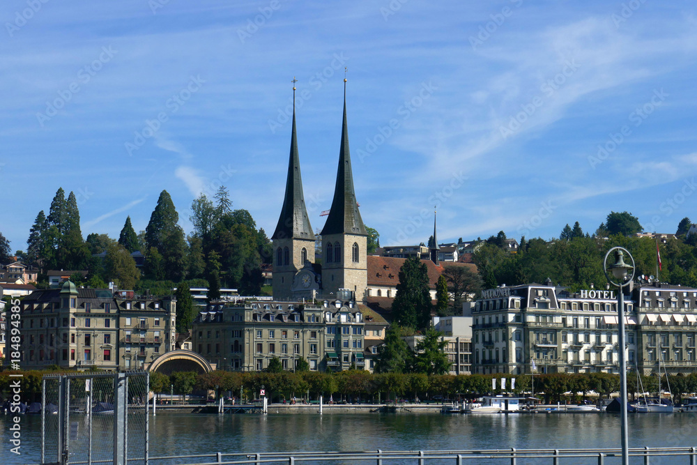 Fototapeta premium St. Leodegar in the courtyard in Lucerne, Switzerland