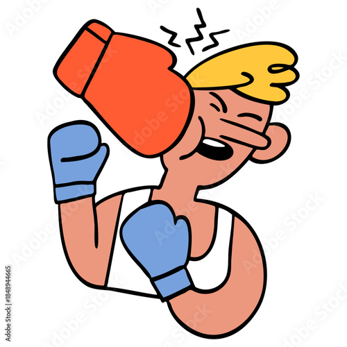 Man getting punched in a boxing bout