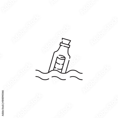 Message Bottle Symbol Outline icon Transparent background Editable Stroke