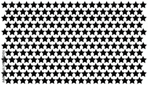 Seamless black star pattern on white background.