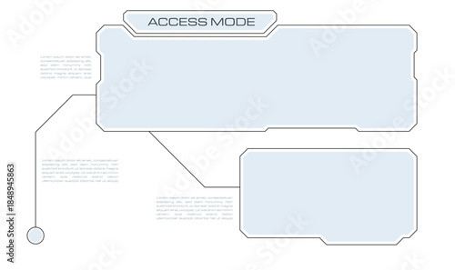 Futuristic HUD Interface Layout for Data Access Mode. Modern Digital HUD Dashboard Template.