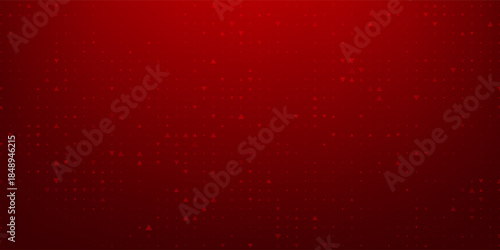 A uniform deep red background features a subtle, repeating texture.