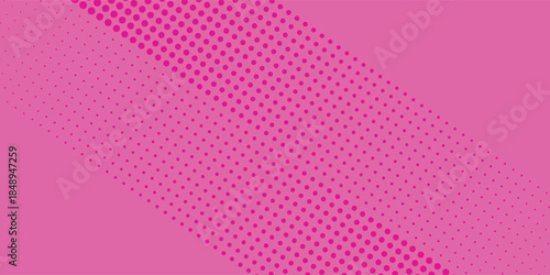 Pink orange polka dots gradient halftone background. Pop art cartoon dot texture with comic graphic design, Horizontal abstract pattern wall for cover digital technology.