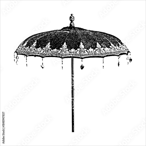 Ornate Vintage Parasol Illustration