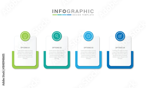 Infographic template 4 option process or step for business
