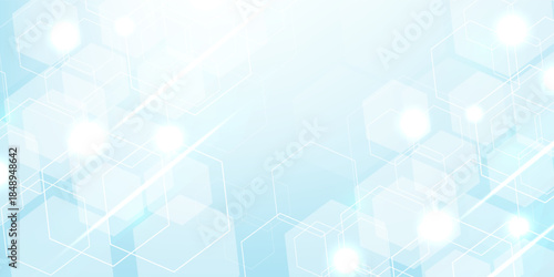 Structure molecule and communication. DNA, atom, neurons. Scientific concept for your design. Connected lines with dots. Medical, technology, chemistry, science background. Vector illustration