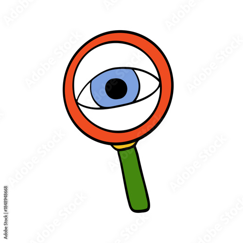 Magnifying glass with all seeing eye
