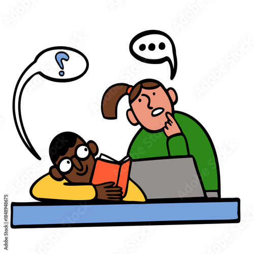 Man and a woman having a discussion