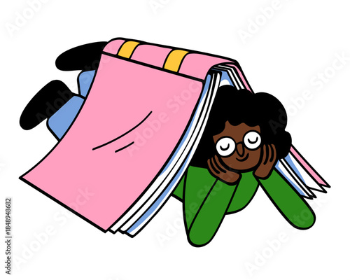 Young woman enjoying the book