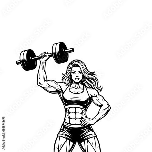 Strong Woman Lifting Weights, Fitness Motivation and Healthy Lifestyle