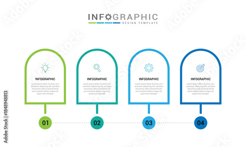 Infographic template 4 option process or step for business