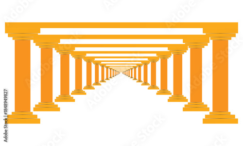 Beautiful yellow and orange colored 3D pillers