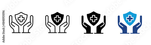 Healthcare icon set multiple style collection