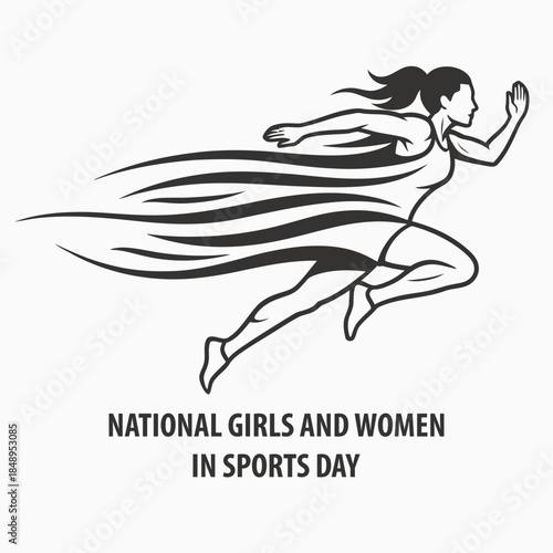 Empowered Female Runner Illustration for Women in Sports Day